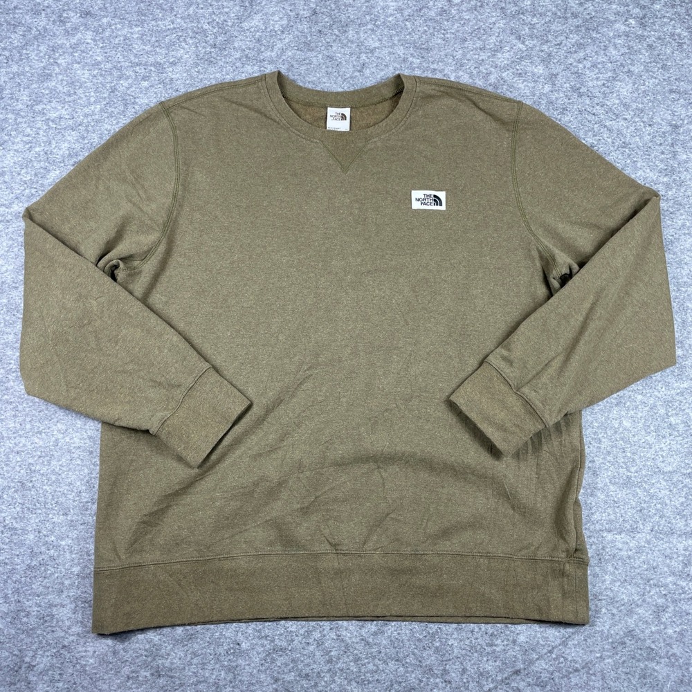The North Face Sweatshirt Mens XXL Olive Green Heritage Patch Outdoor Pullover